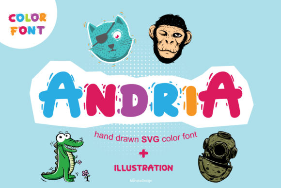 Andria Font: A Playful Display Typeface for Creative Publishing