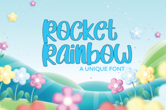 Rocket Rainbow Font for Creative Makers and Shop Owners